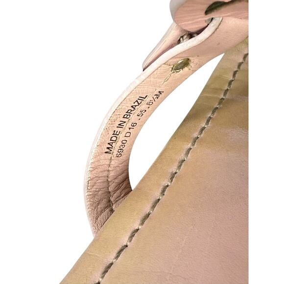 Tory Burch Miller Pink Leather Thong Sandals Women’s Size 8.5M Logo Flats - Picture 5 of 6